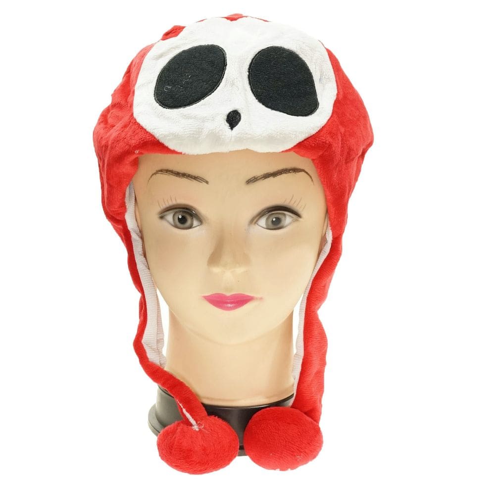 Chapéu de pelúcia Cosplay Marios Shy Guy Hat, boné de anime, adulto, unissex