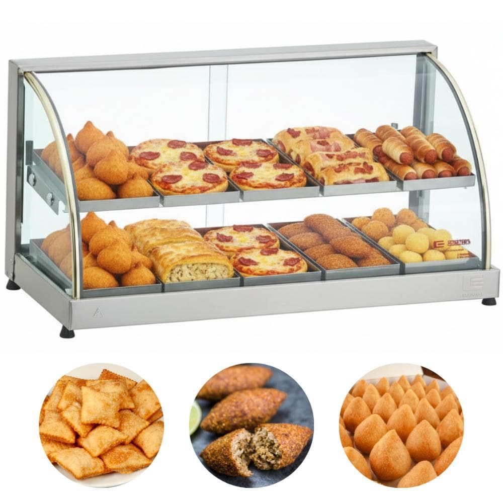 Estufa Para Salgados Elétrica 10 Bandejas Dupla Vidro Curvo EOD Edanca