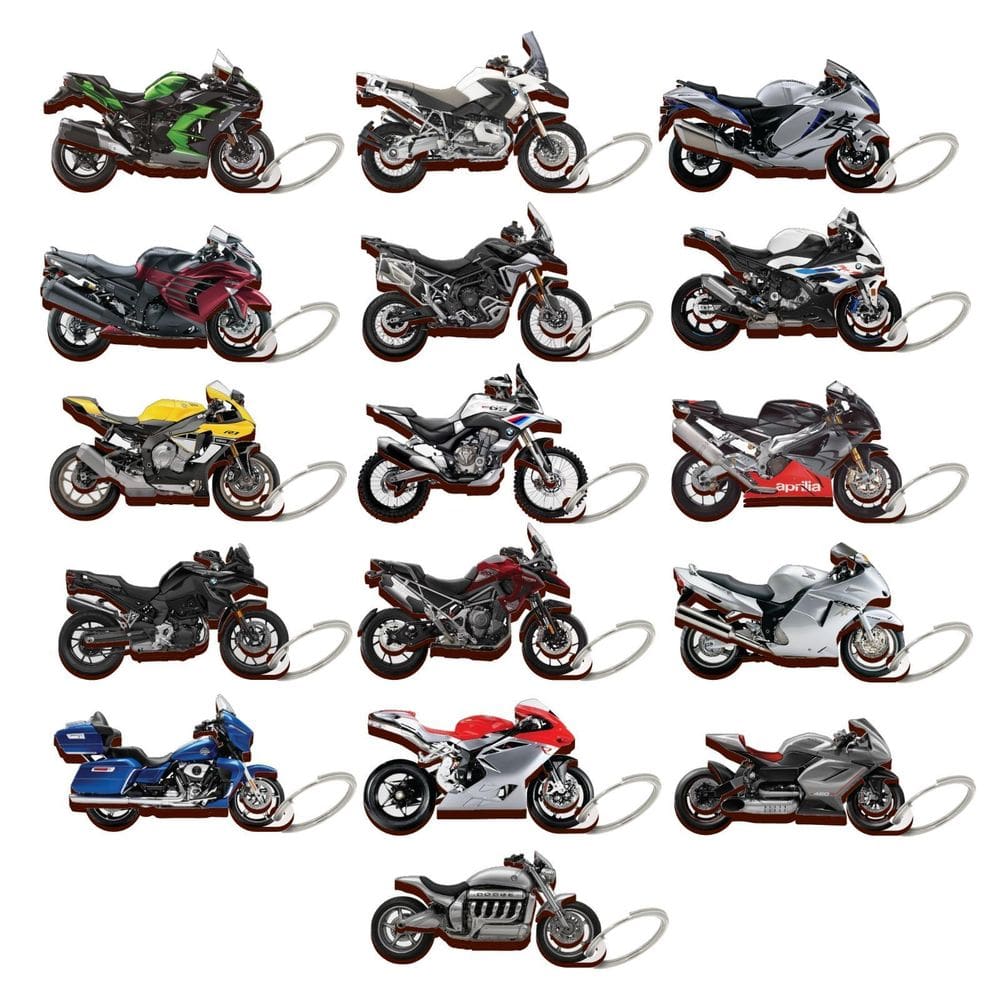 Kit 10 Chaveiros Modelos Motos Diversas Em Mdf 3D