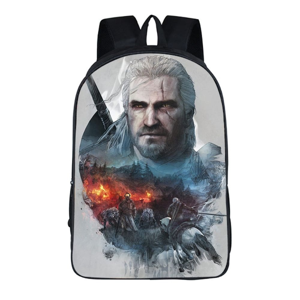 Mochila escolar para estudantes Geralt of Rivia`s Children Preta