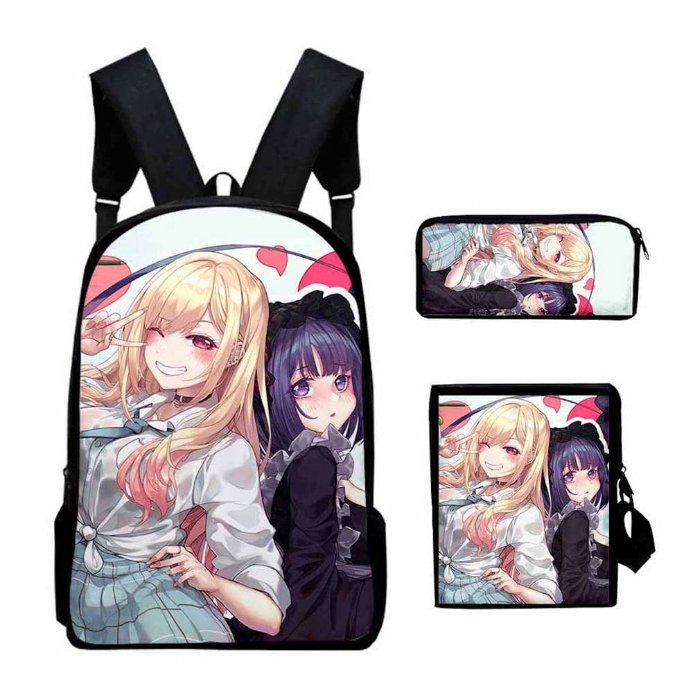 Conjunto de mochilas My Dress Up Darlings Cartoon Kids Nylon 3 unidades