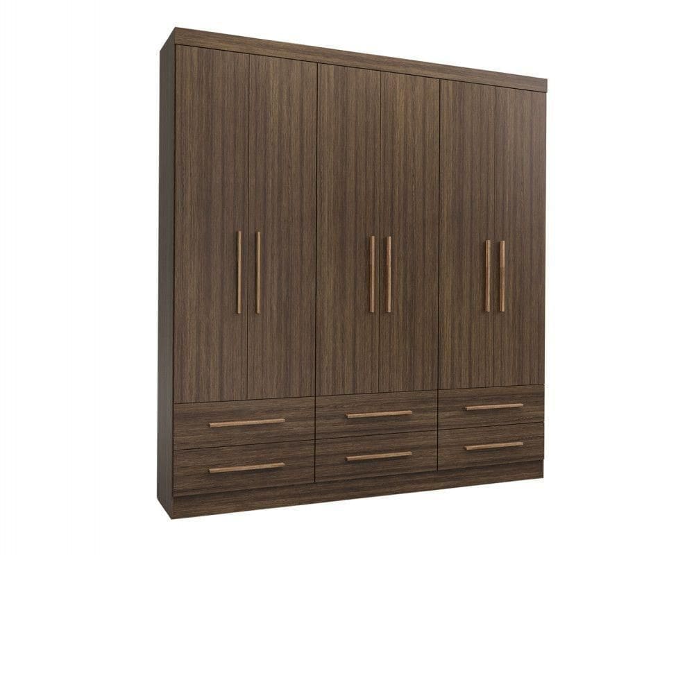 Guarda Roupa De Casal Majestic 6 Portas 6 Gavetas Batrol Cappuccino