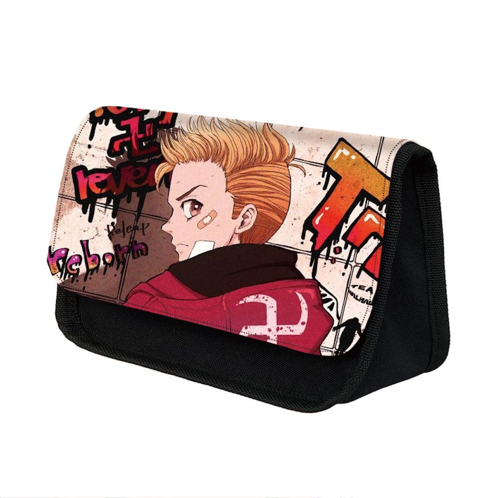 Bolsa de lápis Toyo`s Revengers Cartoon Anime, estojo de lápis grande