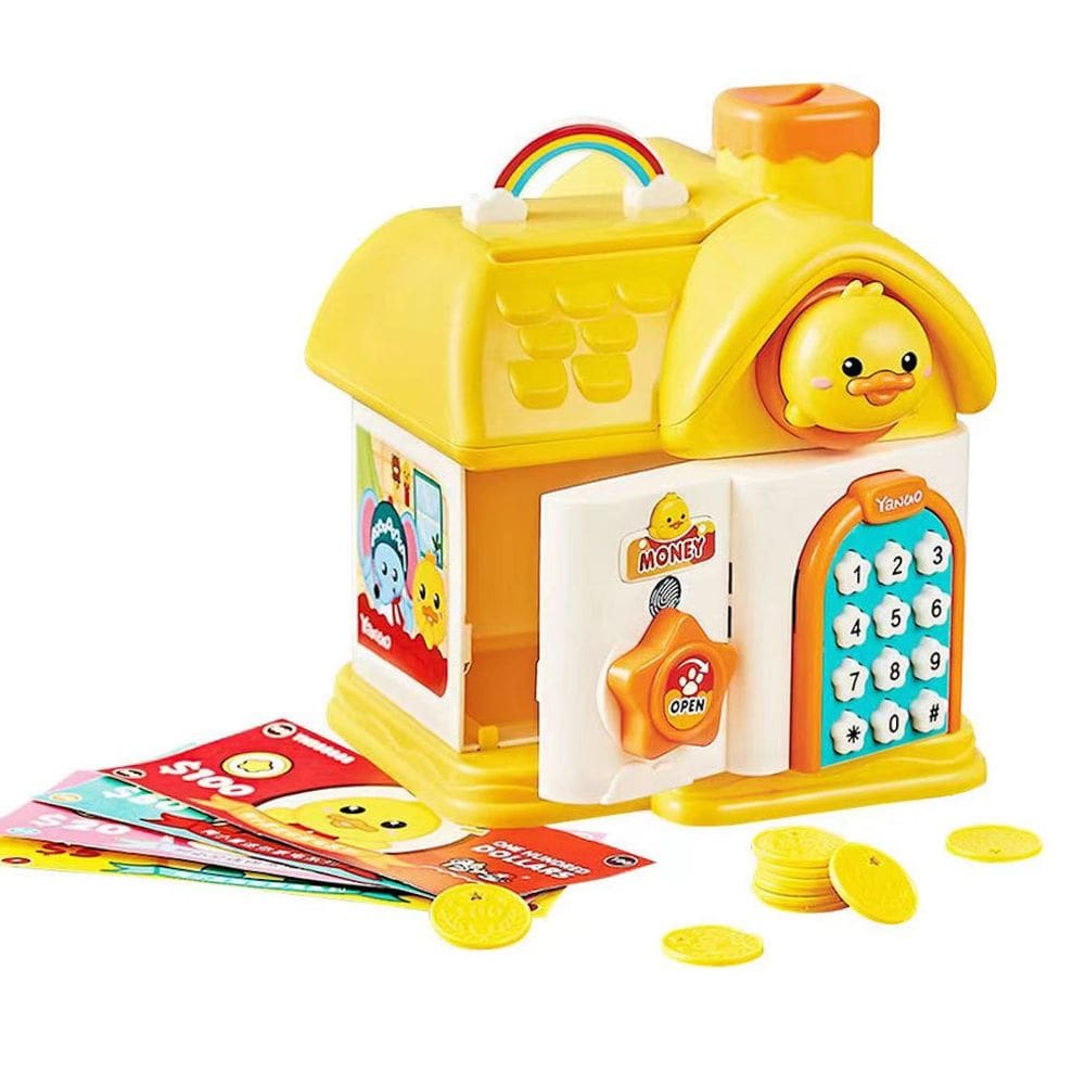 Piggy Bank Duck House para crianças, moedas, caixa de dinheiro, banco de dinheiro