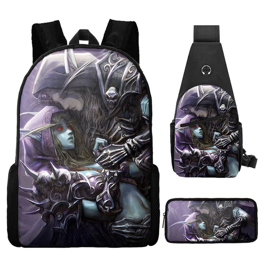 Conjunto de mochilas escolares Sylvanas Windrunners, 3 unidades para crianças