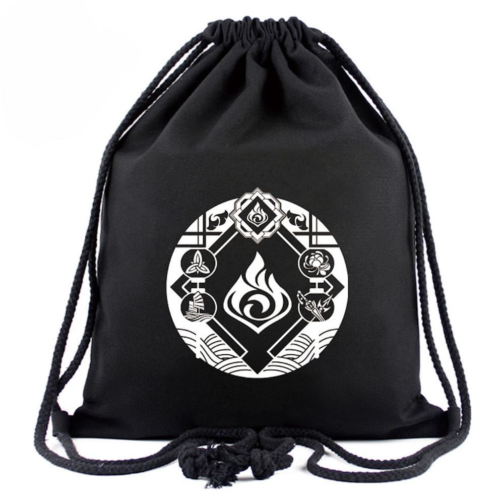 Mochila com cordão Anime Genshins Impacts para academia ou escola