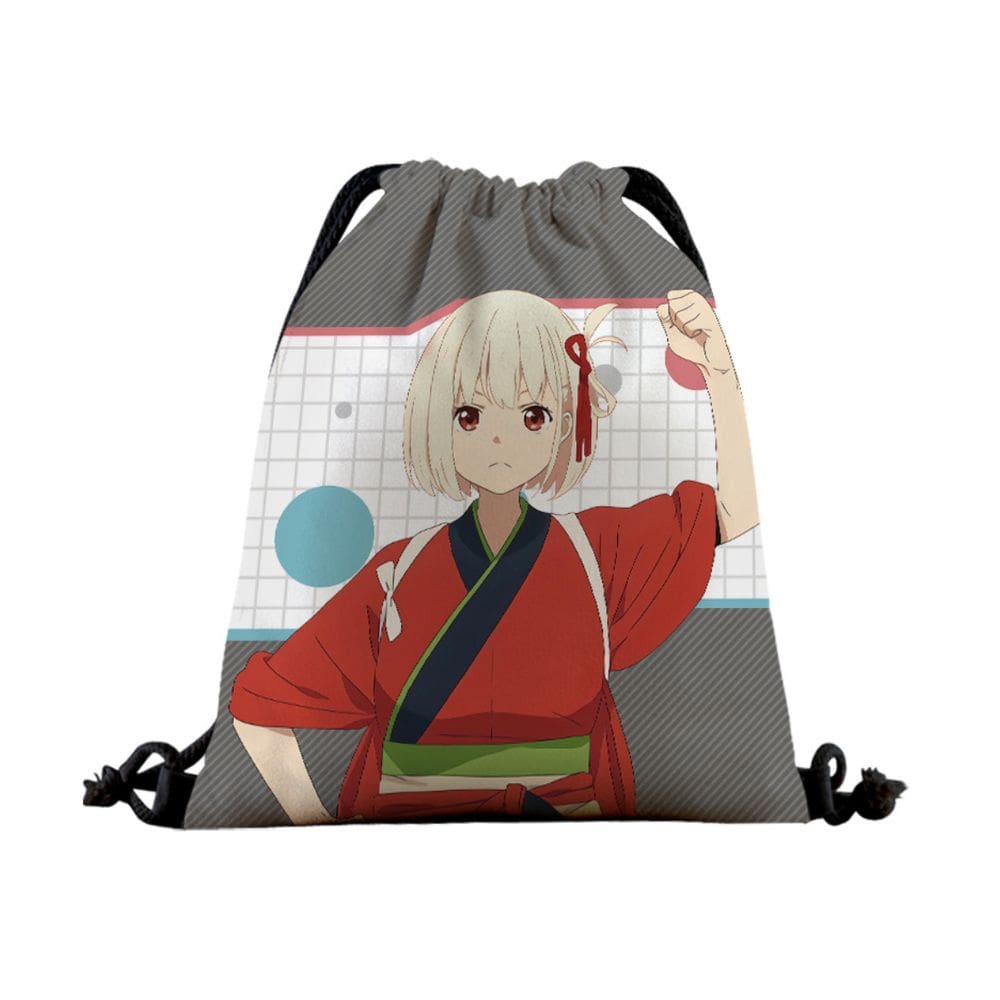 Bolsa com cordão Lycoris Recoils Nishikigis Chisatos Canvas 39x32cm