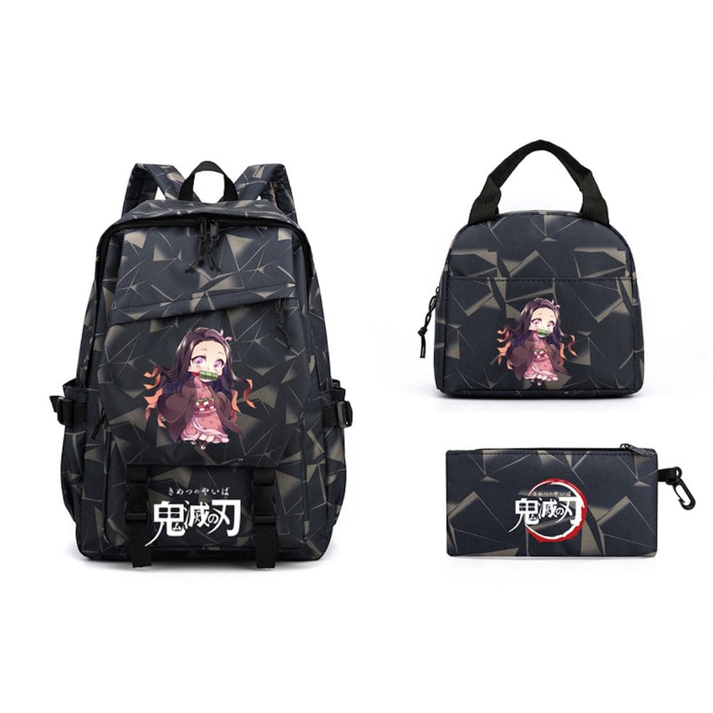 Conjunto de mochilas Demons Slayers Anime, 3 peças para mochila escolar infantil