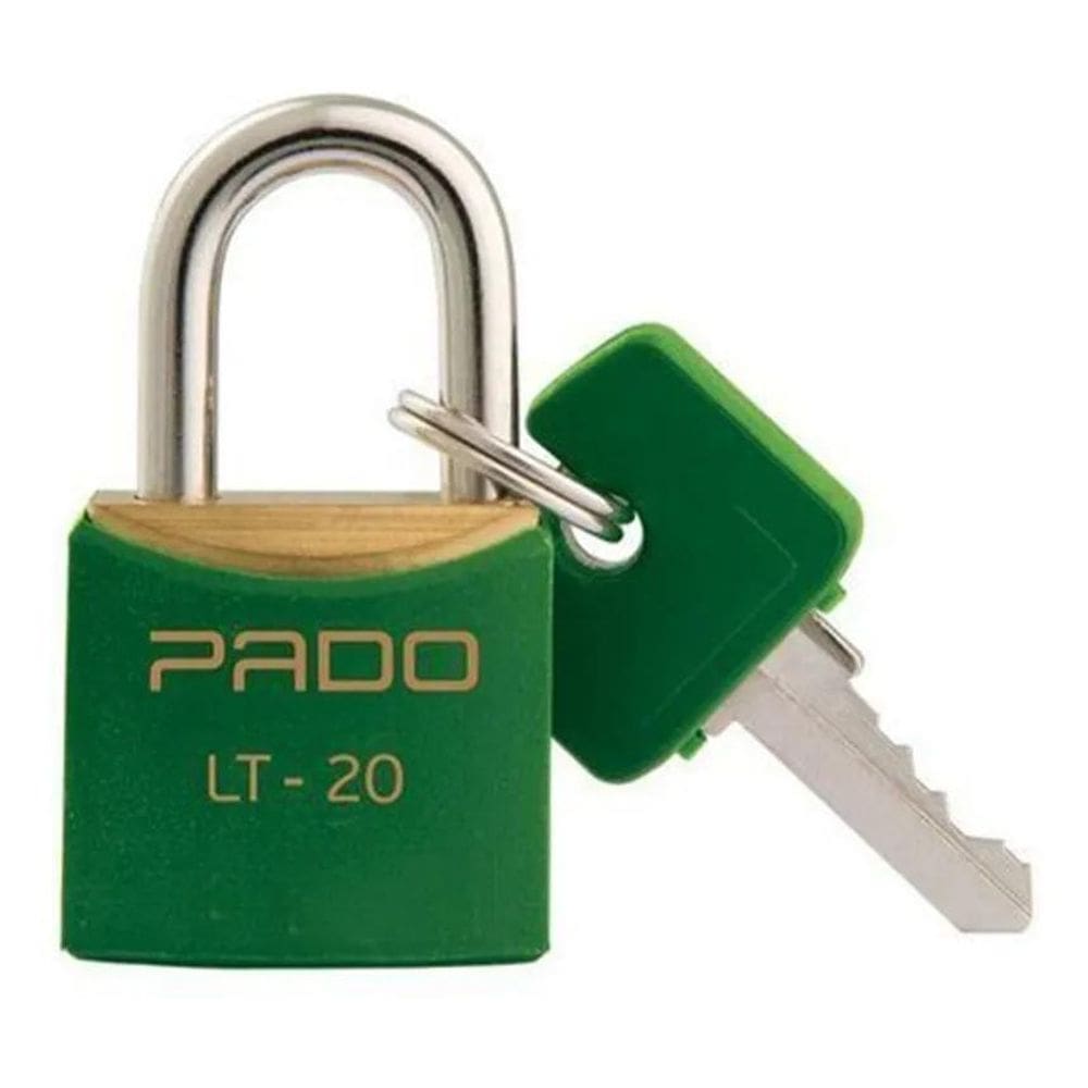 2X Cadeado De Latão 20Mm Verde Pado Lt-20