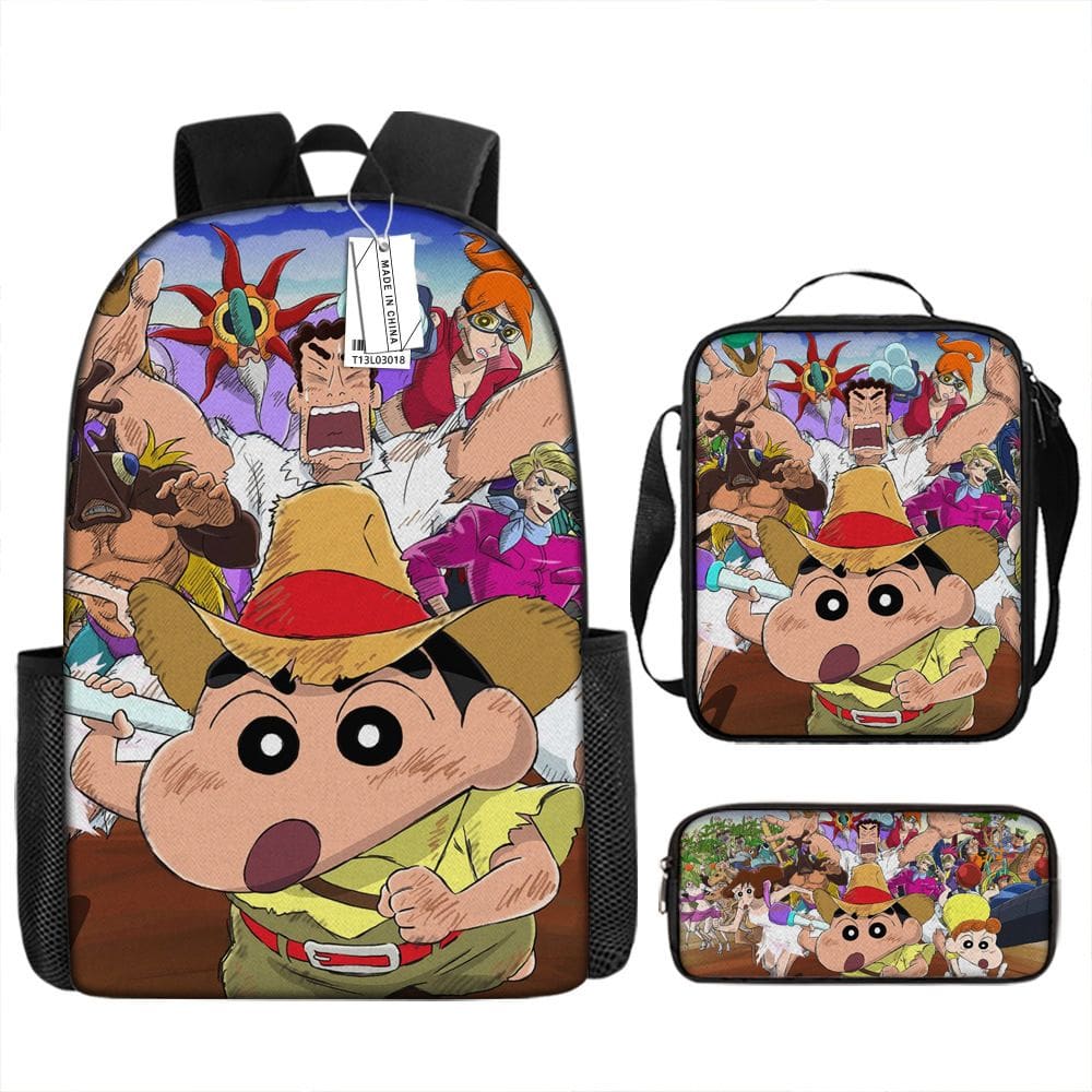 Conjunto de mochilas Shins Chans Anime School, 3 unidades/lote para crianças