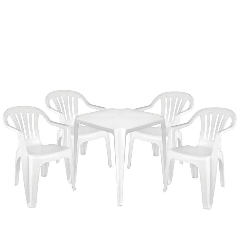 Conjunto Mesa com 4 Cadeiras Mor Bela Vista, Branco