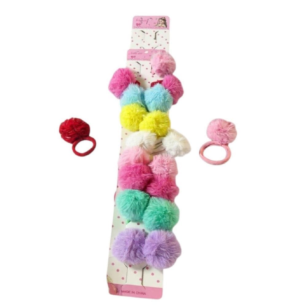 Kit 10 Elásticos Xuxinha De Cabelo Com Pompom Colorido