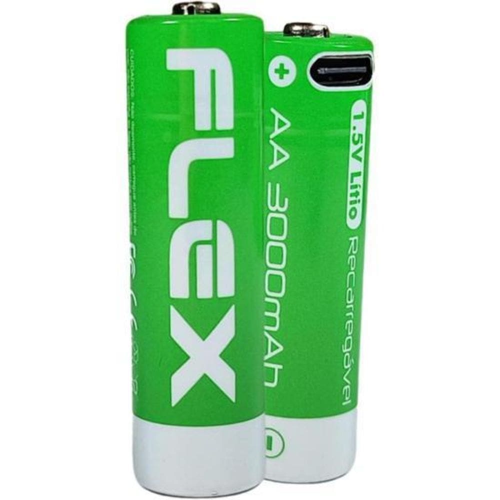 Pilha Recarregável Aa 1.5V 3000Mah  C/4 Pilhas  Flex
