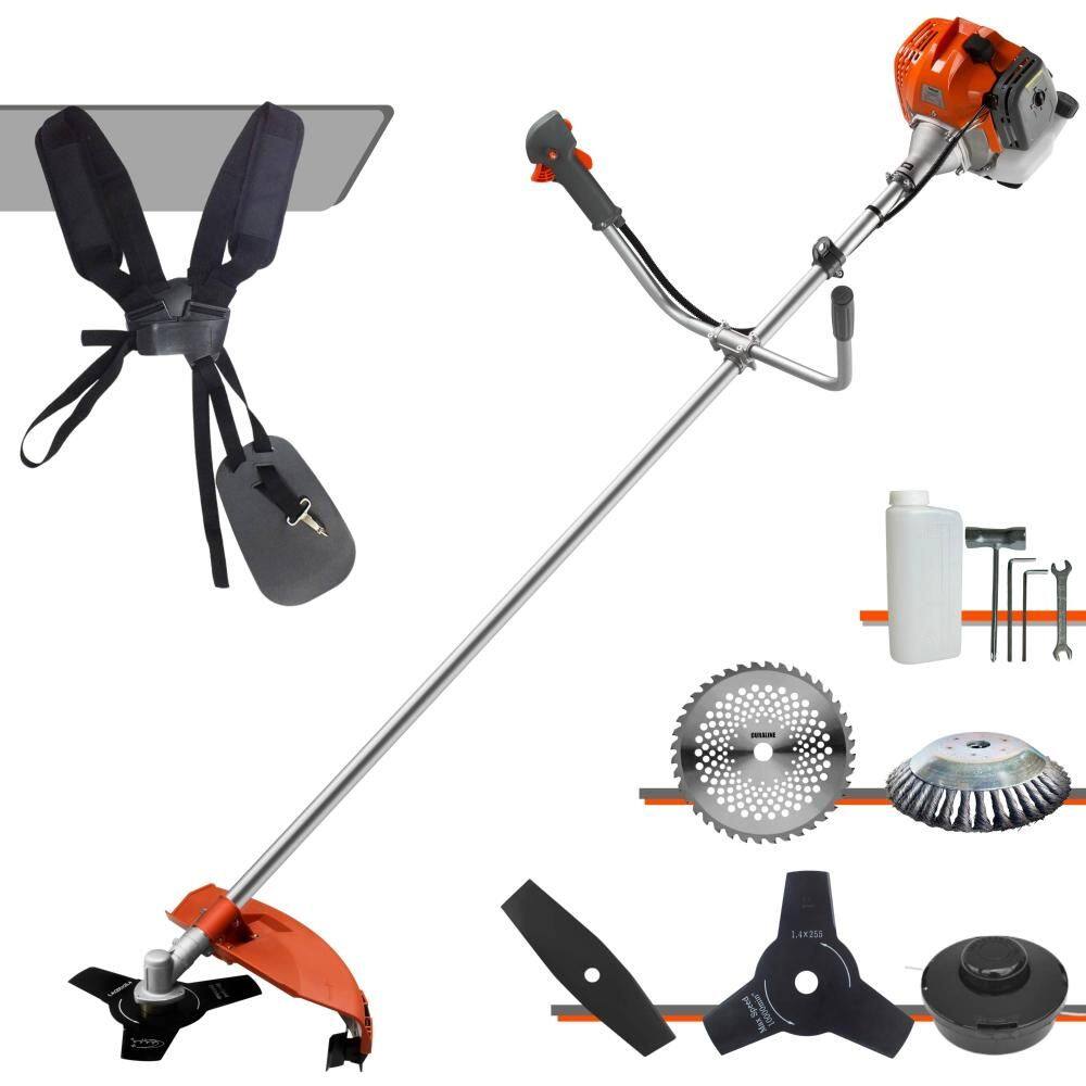 Roçadeira Aparador de Grama À Gasolina RL520ACG2 52cc 2HP Com Carretel e Faca 2 Pontas + Faca 3 Pontas, Faca 40 Dentes de Vídea e Escova de Aço