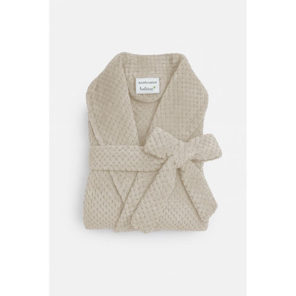 Roupão Unissex Em Microfibra Felpuda GG - Habitat - Bege