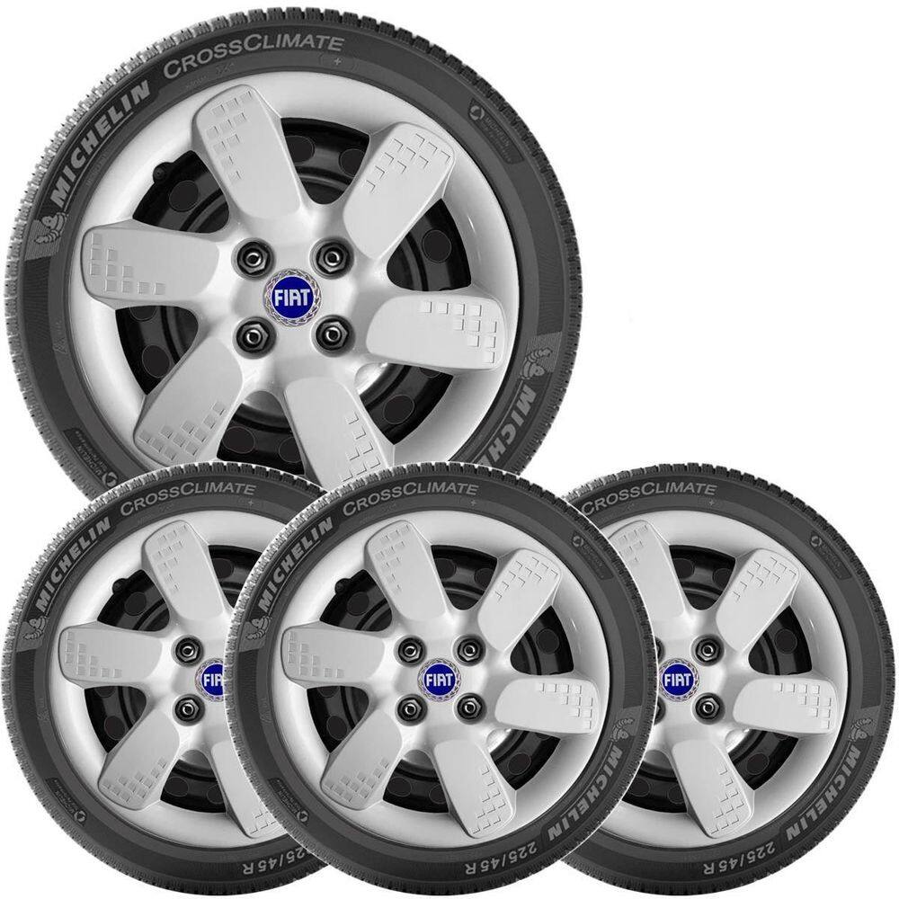 4X Calota Fiat Uno Mille Palio Siena Aro 13 Emblema 095Cb