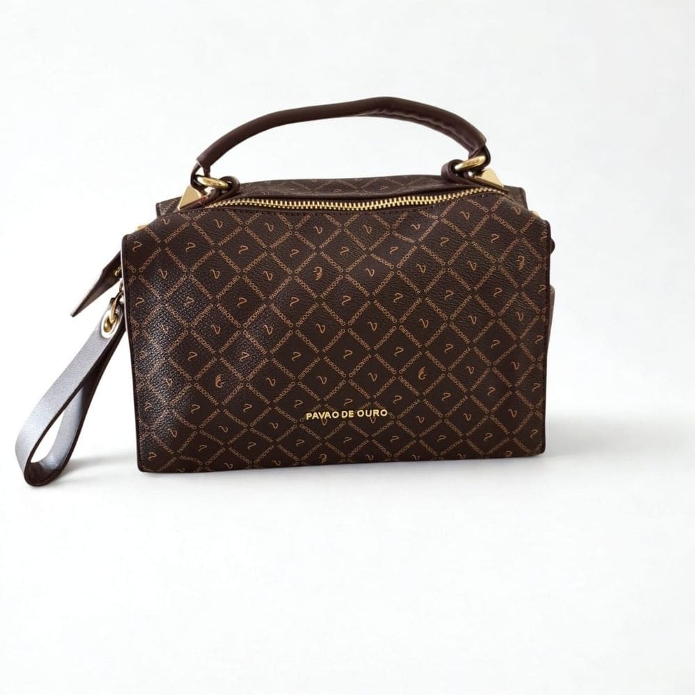 Bolsa feminina baú Prime Pavão de Ouro