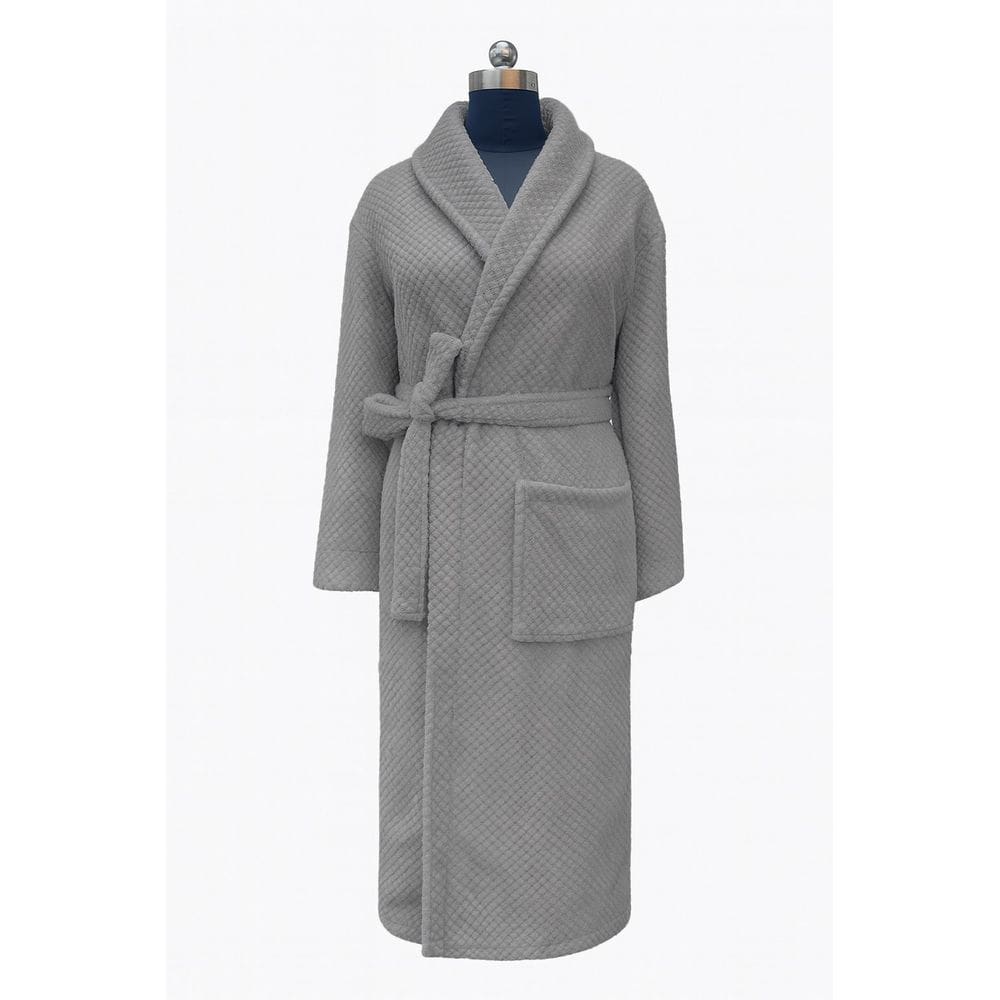 Roupão Unissex Em Microfibra Felpuda M - Habitat - Cinza