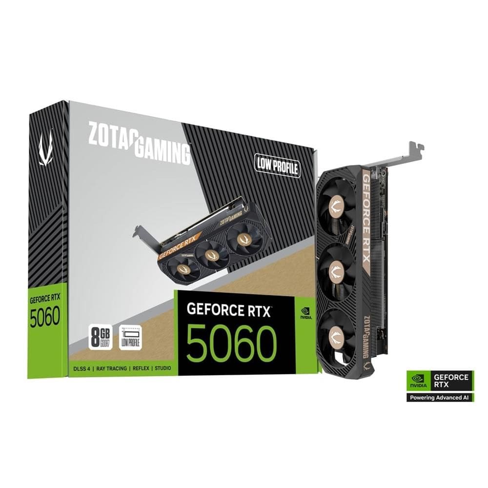 Placa de Vídeo Zotac GeForce RTX 5060 8GB Low Profile GDDR7 - ZT-B50600L-10L