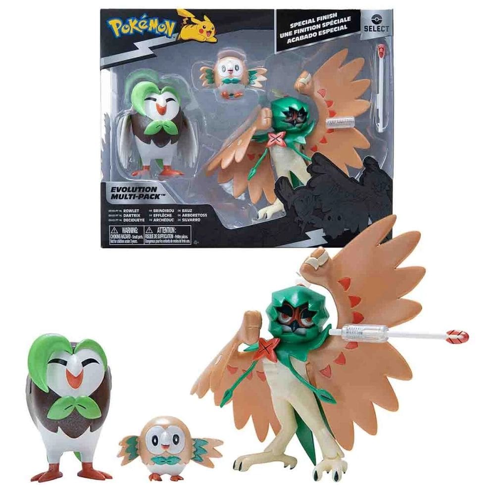 Pokémon Pack De Evolução Rowlet, Dartrix E Decidueye - Sunny 3544