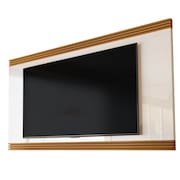 Painel Para TV Até 75 Polegadas 2,18m Detalhe Ripado Nex Off White/Madeirado