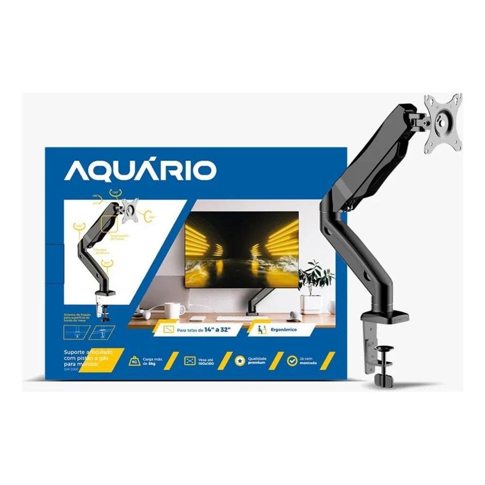 2X Suporte De Mesa Com Pistão A Gás 14 À 32`` Aquário Sim-20