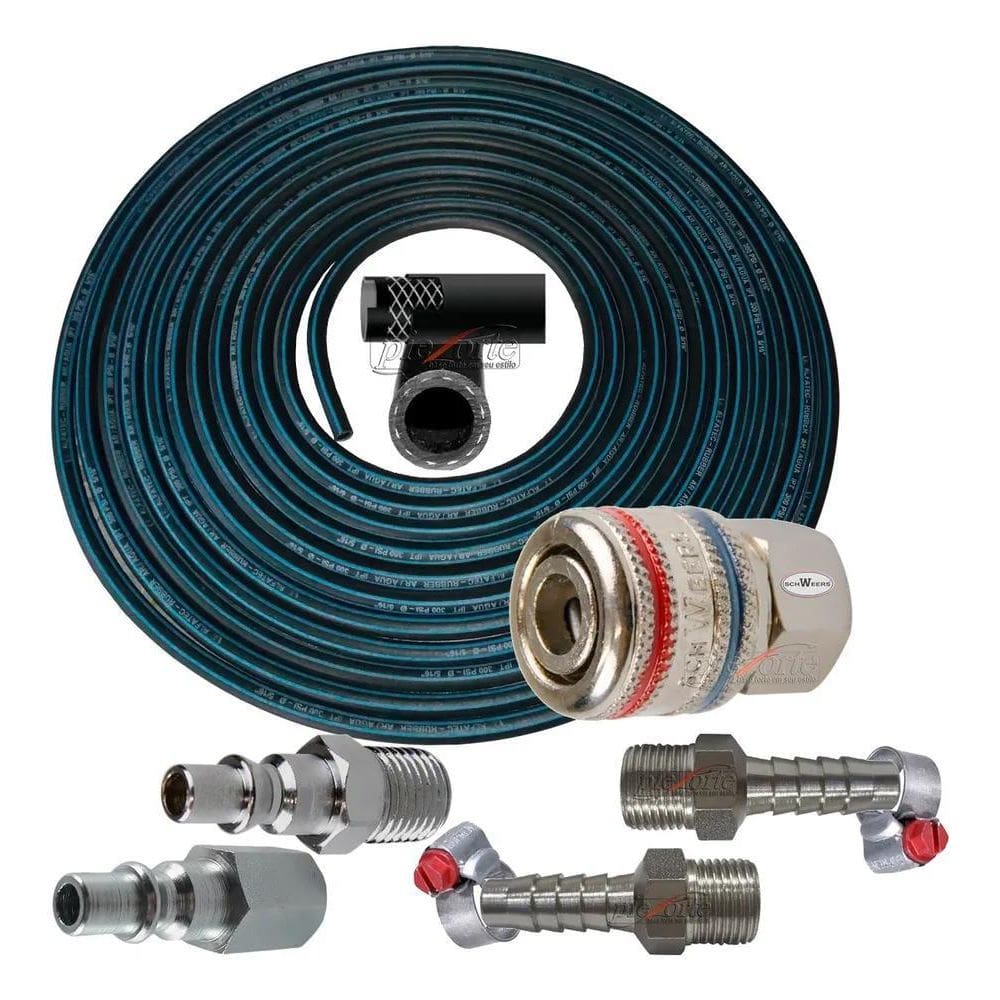 2X Mangueira Borracha Compressor E Pistola 5/16 - 15M + Enga