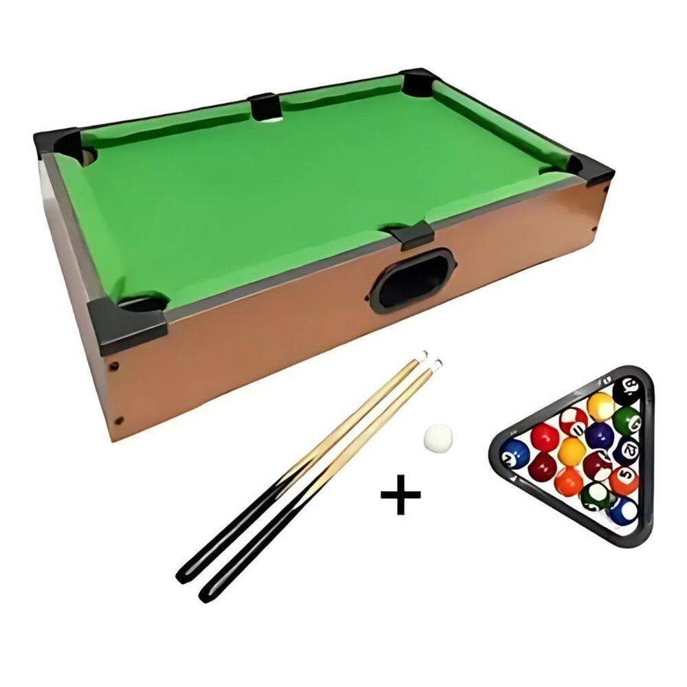 Mini Mesa De Bilhar Portátil - Com Tacos, Bolas E Giz