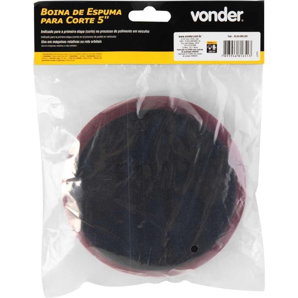 Boina Espuma De Corte 5`` Fixa Fácil Para Politriz Rotativa E Roto Orbital Vonder