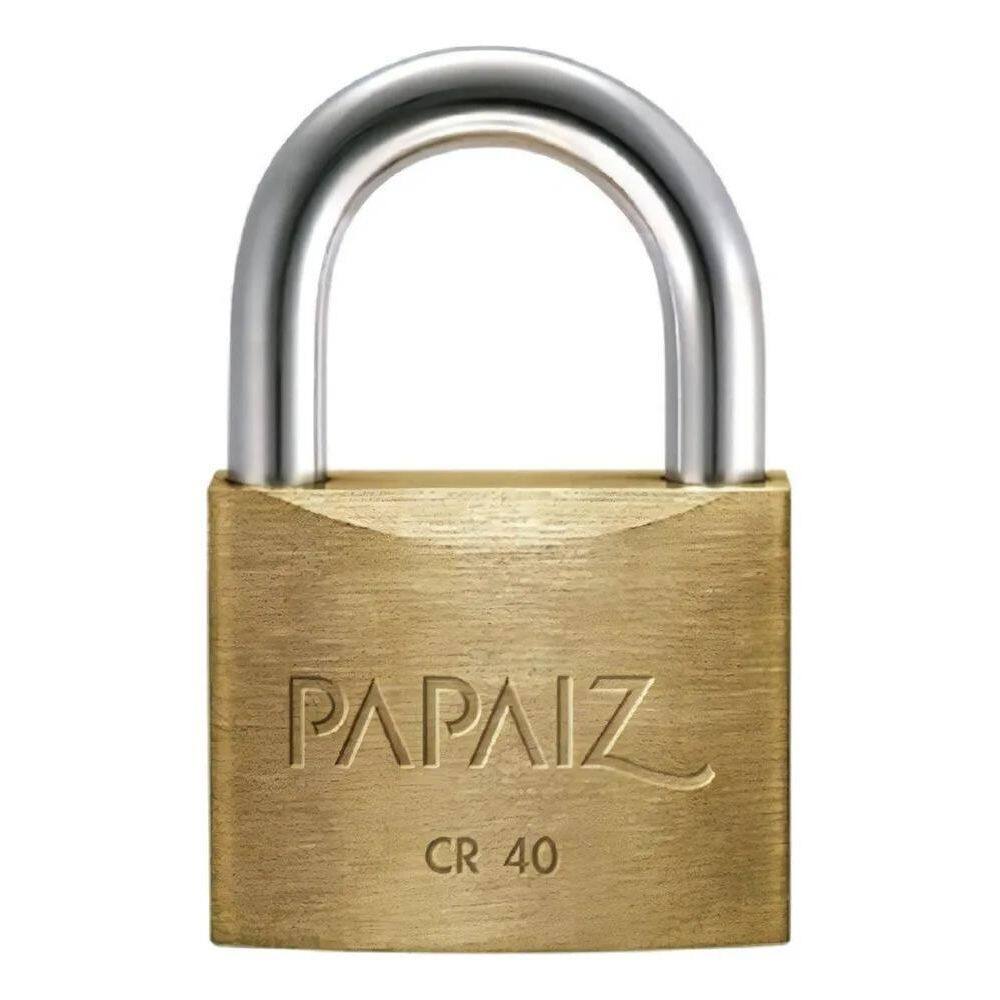 2X Cadeado De Latão Cr40 - Papaiz Cor Dourado