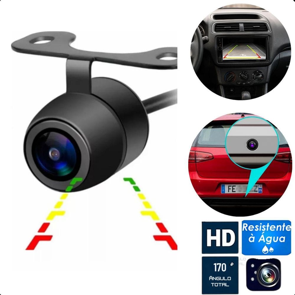 Câmera De Ré Automotiva Hd Compacta