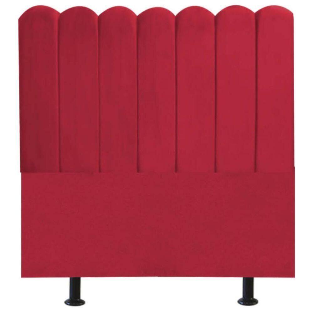 Cabeceira Nuvem Cama Box Solteiro 90cm Alanis Suede Vermelho