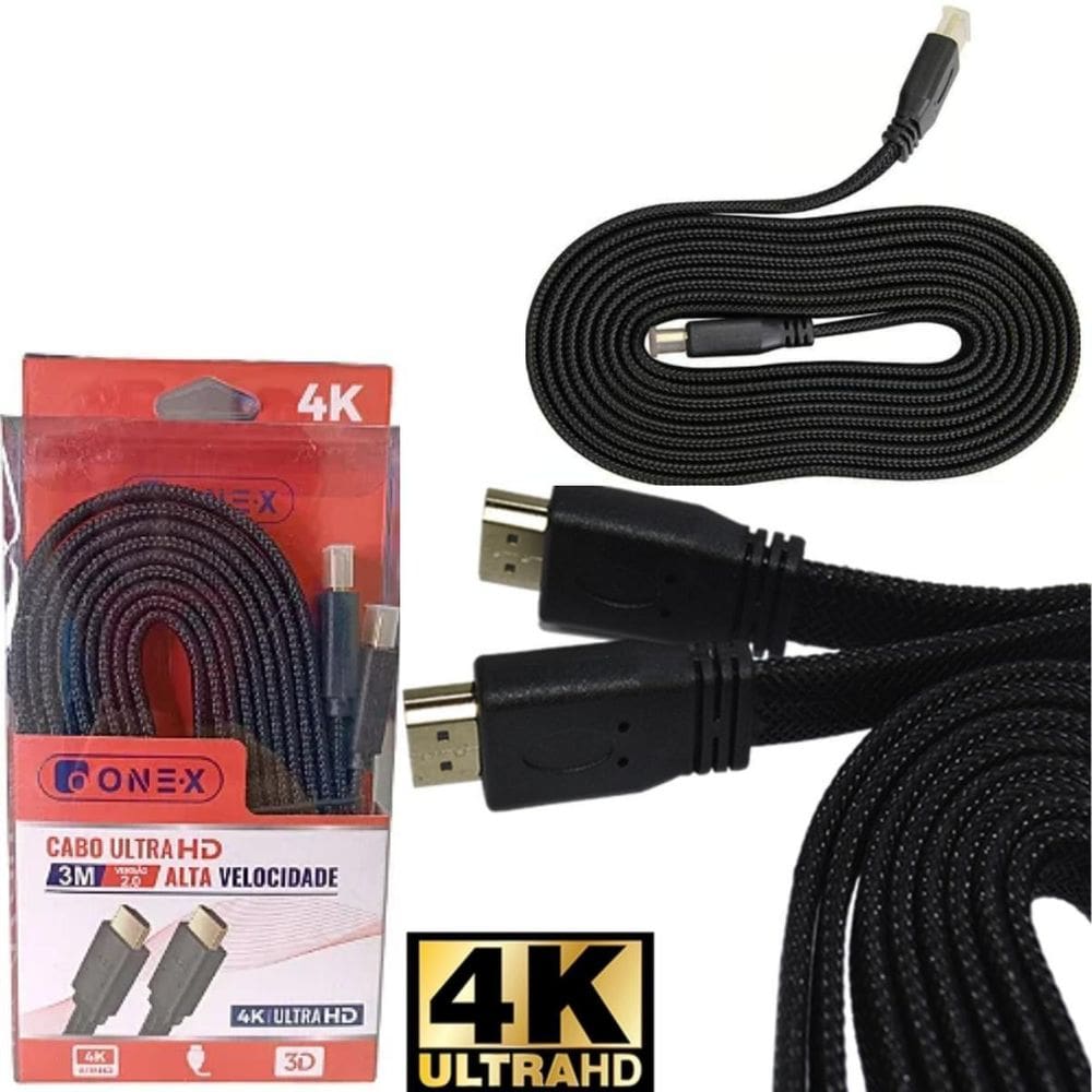 Cabo Hdmi 3M Premium 4K Jogos E Filmes Entrega Rápida