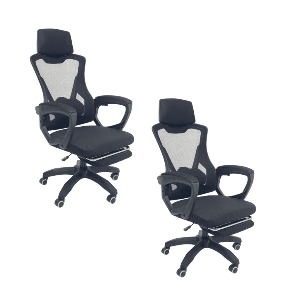 Kit 2 Cadeiras de Escritório Oficial Supreme Preto