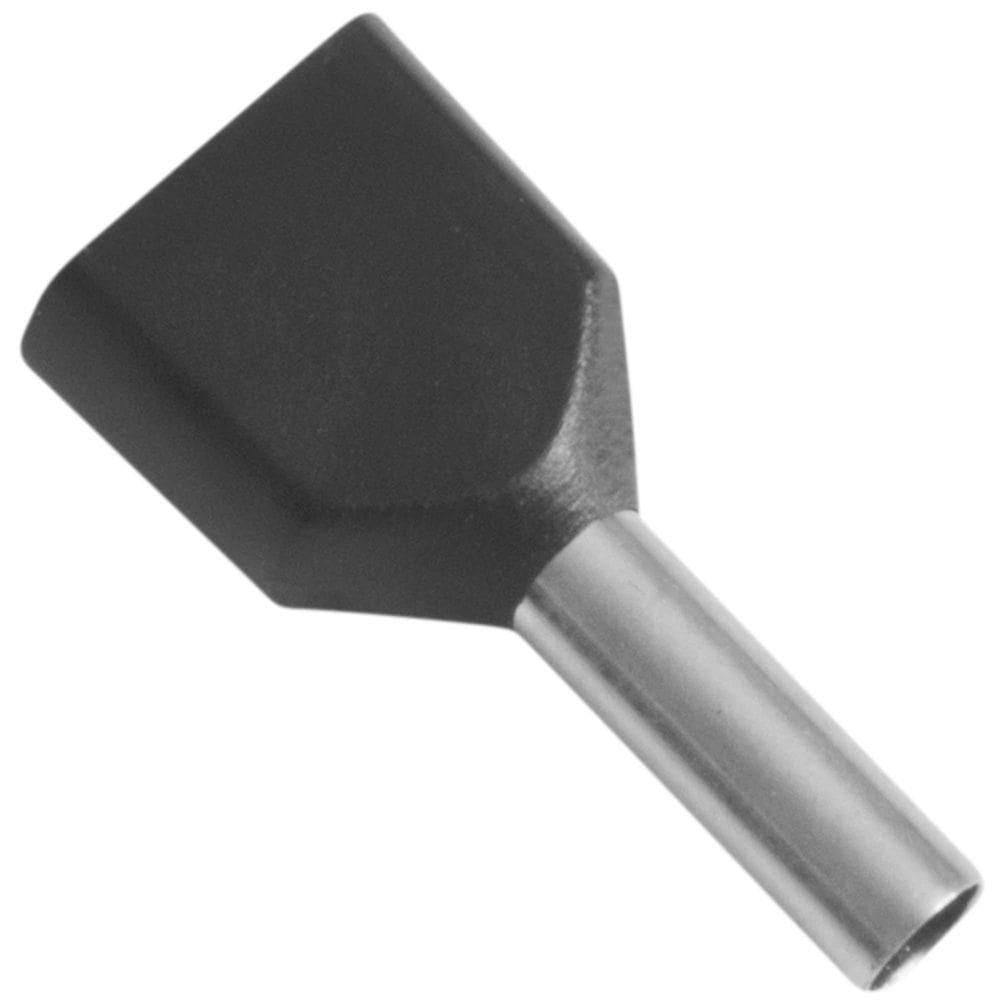 Terminais De Conexão Tubulares Duplos Tramontina Cobre Estanhado Nylon 1,5 Mm² X 8 Preto 100 Peças Tramontina