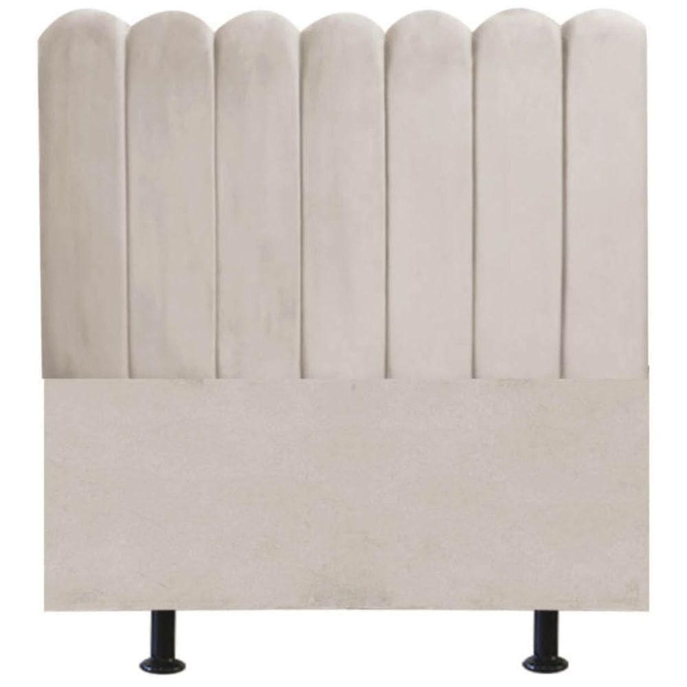 Cabeceira Nuvem Cama Box King 195 Cm Alanis Suede Bege
