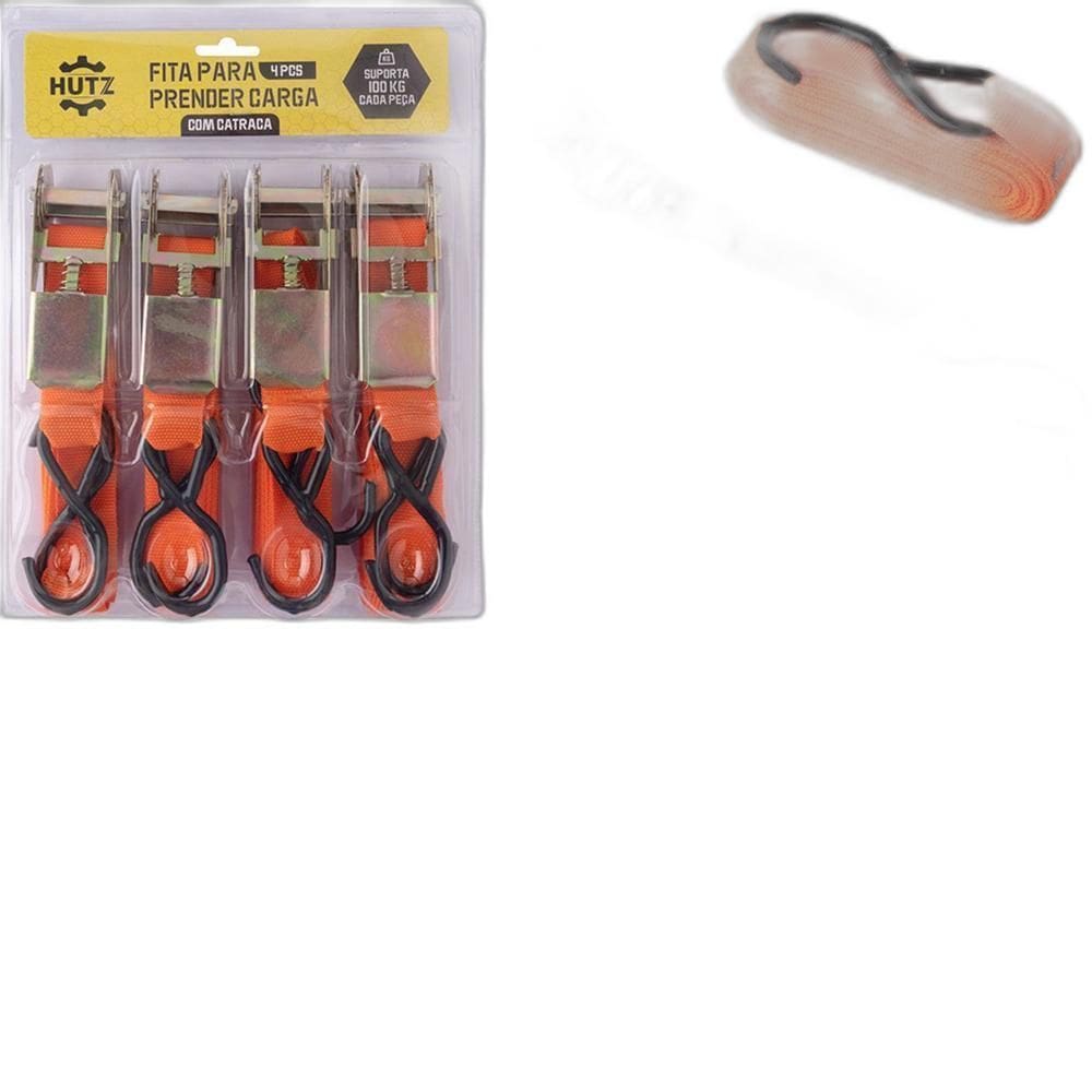Cinta Prender Carga Maxima 100Kg Catraca 4 Peca 2,5Cmx4,5Mts