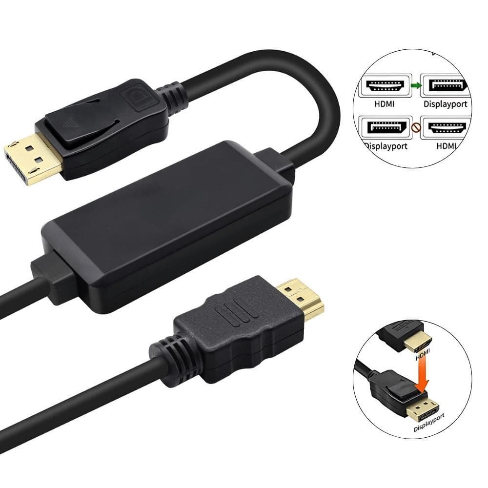 Cabo Conversor 4K Hdmi Para Displayport Unidirecional 1.8M