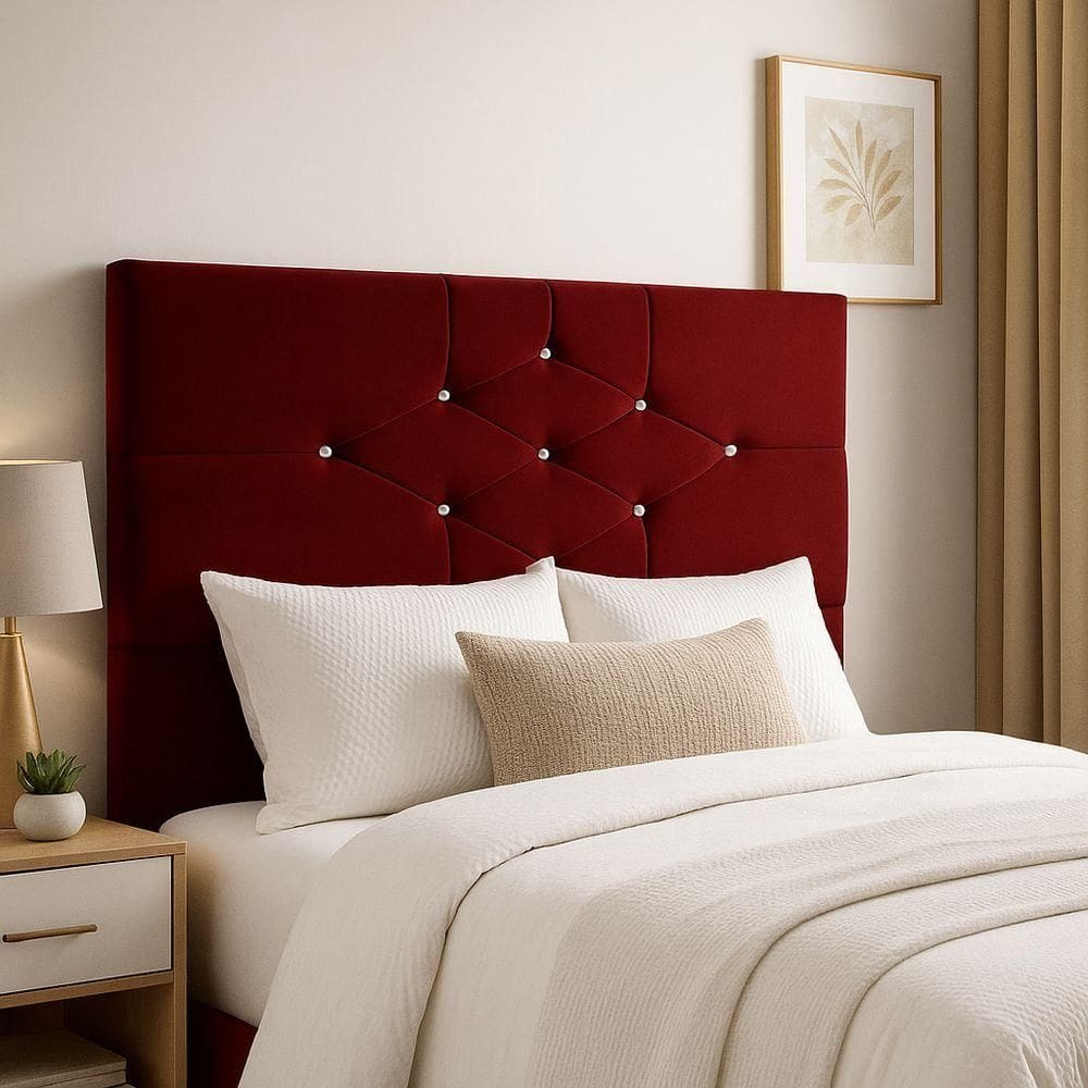 Cabeceira Cama Box Casal 90 Cm Camboriú Suede Marsala