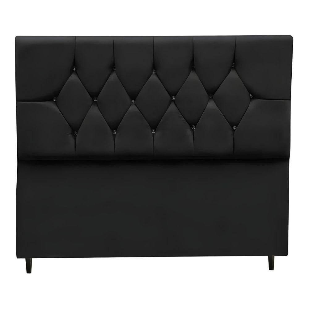 Cabeceira Cama Box King 195 Cm Geovana Suede Preto