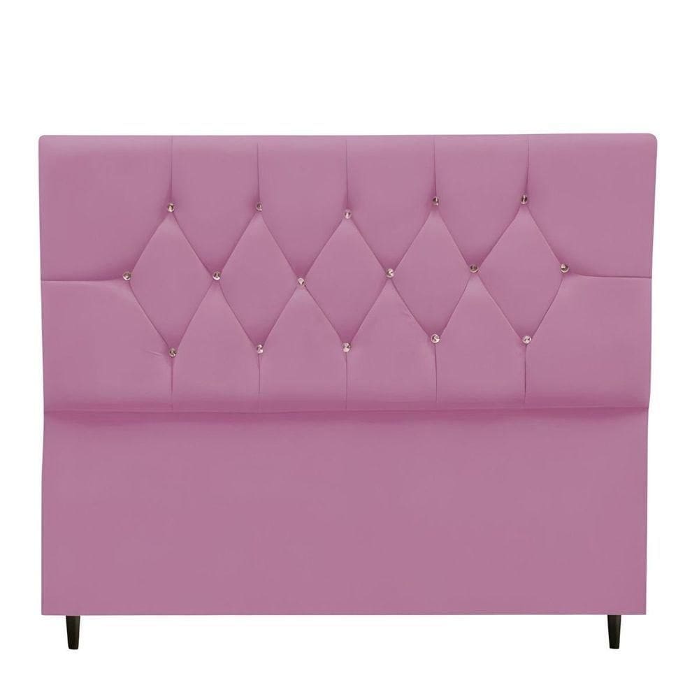 Cabeceira Estofada Cama Box Solteirão 100 Cm Suede Ayla Rosa
