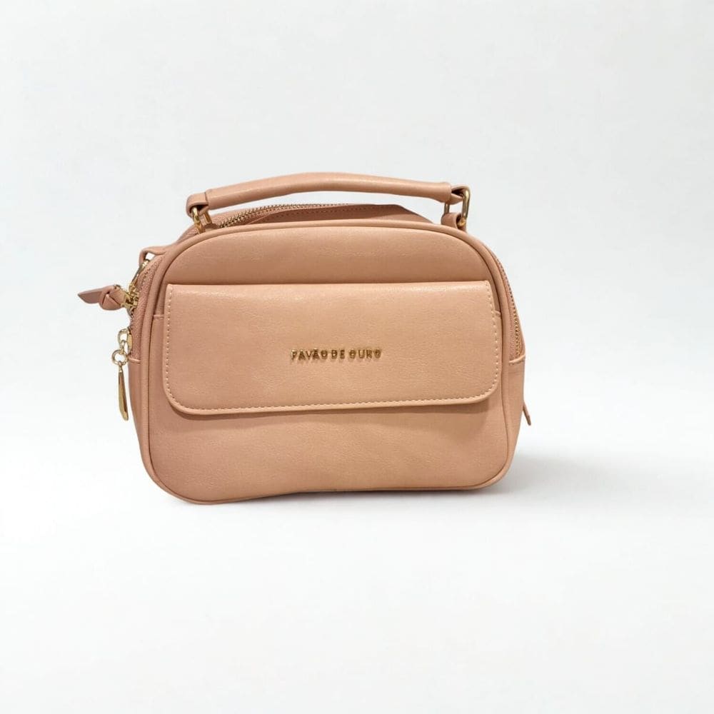 Bolsa feminina de ombro transversal de couro pavão de ouro