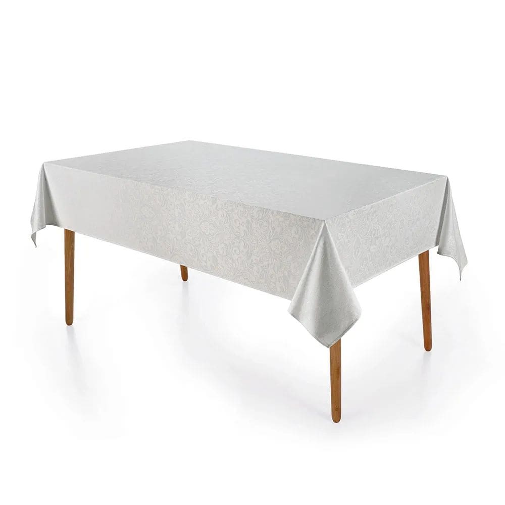 Toalha de Mesa Blanka Jacquard Retangular - 6 Lugares - Branco - Karsten