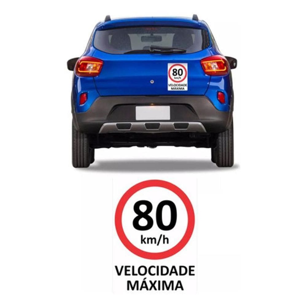 Adesivo Velocidade Máxima Controlada Veículo 80Km 18X25Cm