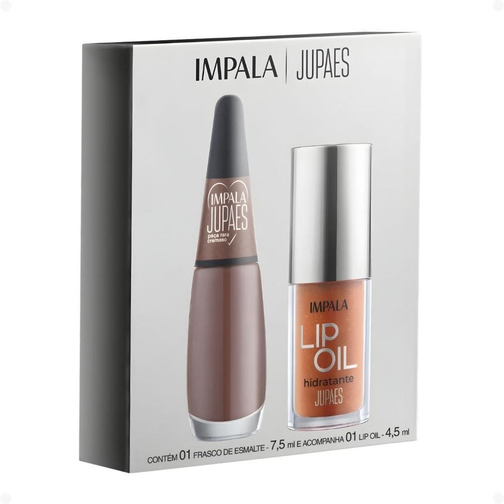 Kit Impala Ju Paes Virando O Jogo Peça Rara: 1 Esmalte Cremoso e 1 Lip Oil Hidratante
