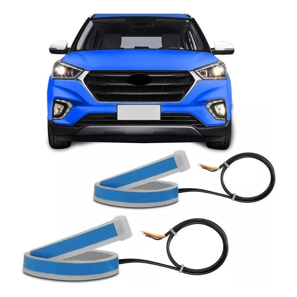 2X Fita Led Par 60Cm Drl Farol E Seta Sequencial Universal