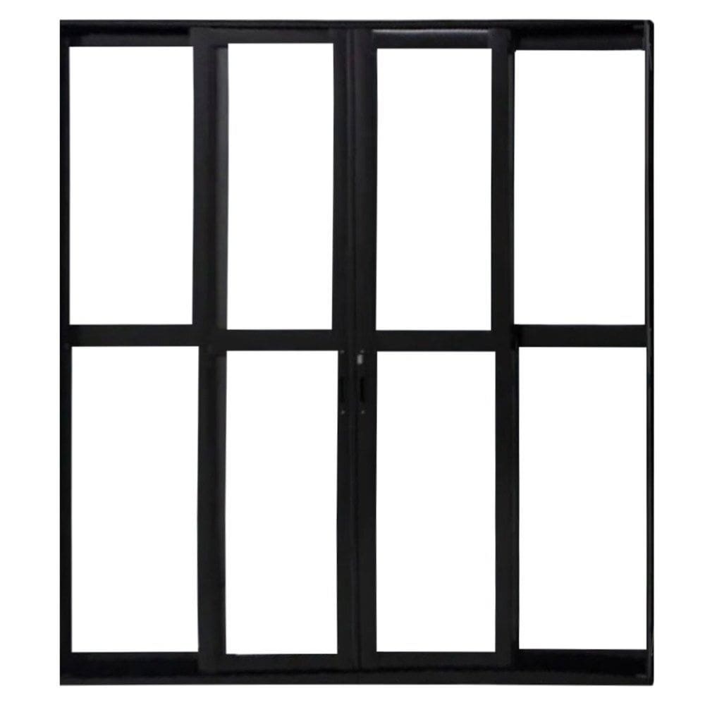 Porta Sacada 4 Folhas de Alumínio 210x200cm Linha 25 Preto