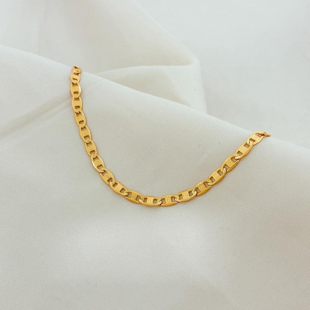 Pulseira Masculina Elo Piastrine Banhada a Ouro