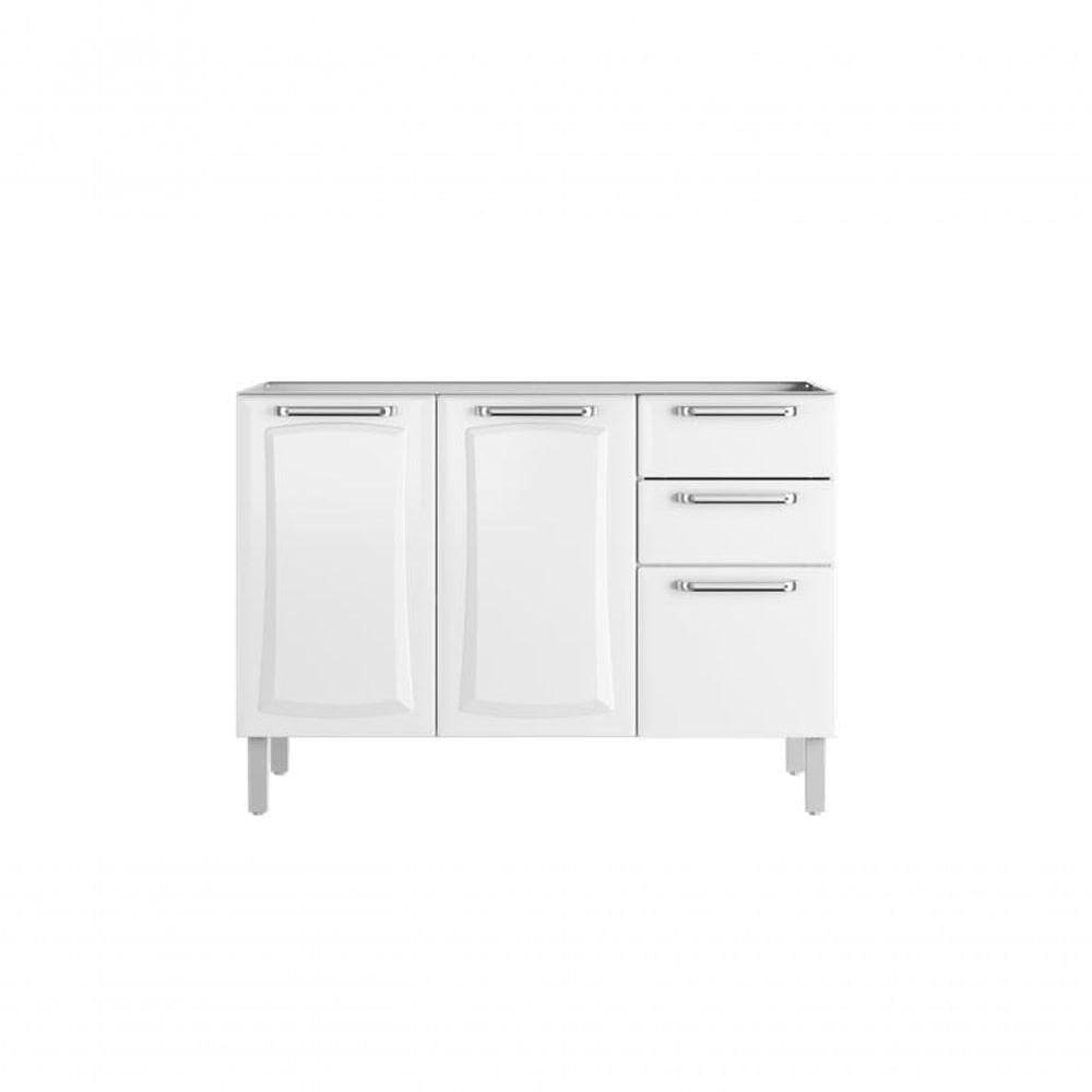 Balcão Cozinhas Itatiaia Tarsila - 3 Portas E 2 Gavetas C- Entrada Para Pia - Branco
