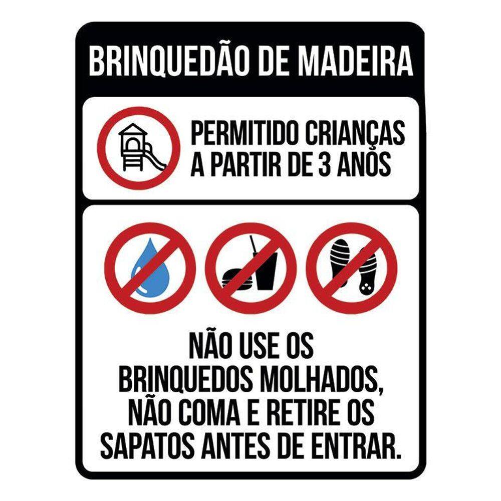 Kit 3 Placas Sinalização - Condomínio Brinquedão De Madeira
